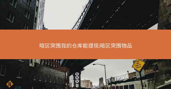暗区突围我的仓库能提现;暗区突围物品