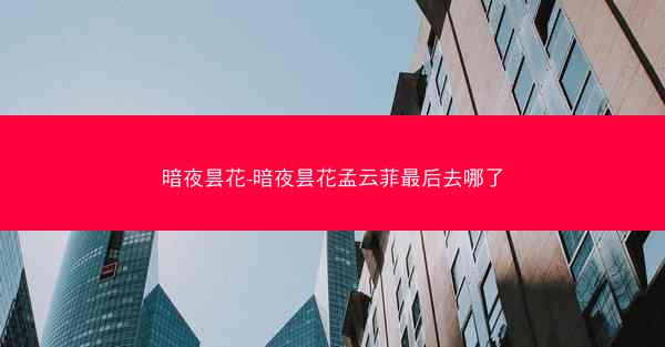 暗夜昙花-暗夜昙花孟云菲最后去哪了