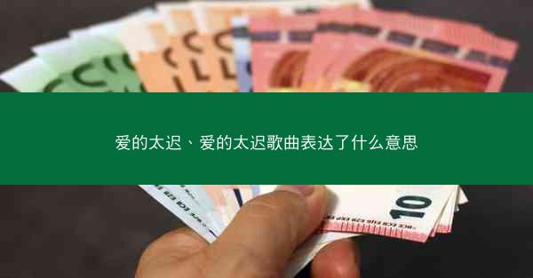 爱的太迟、爱的太迟歌曲表达了什么意思