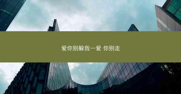 爱你别躲我—爱 你别走