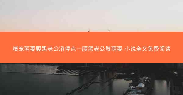 爆宠萌妻腹黑老公消停点—腹黑老公爆萌妻 小说全文免费阅读