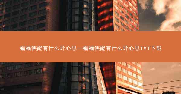 蝙蝠侠能有什么坏心思—蝙蝠侠能有什么坏心思TXT下载