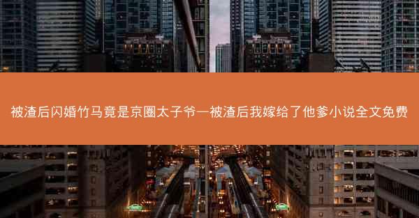 被渣后闪婚竹马竟是京圈太子爷—被渣后我嫁给了他爹小说全文免费