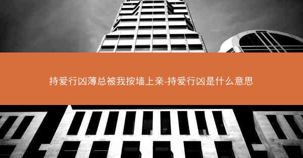 持爱行凶薄总被我按墙上亲-持爱行凶是什么意思