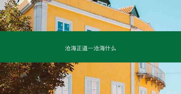 沧海正道—沧海什么