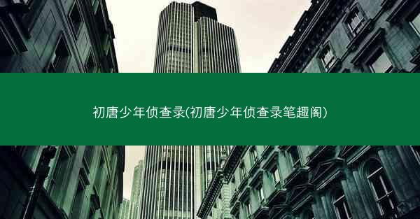 初唐少年侦查录(初唐少年侦查录笔趣阁)