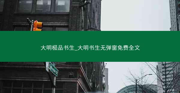 大明极品书生_大明书生无弹窗免费全文