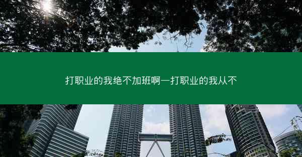 打职业的我绝不加班啊—打职业的我从不