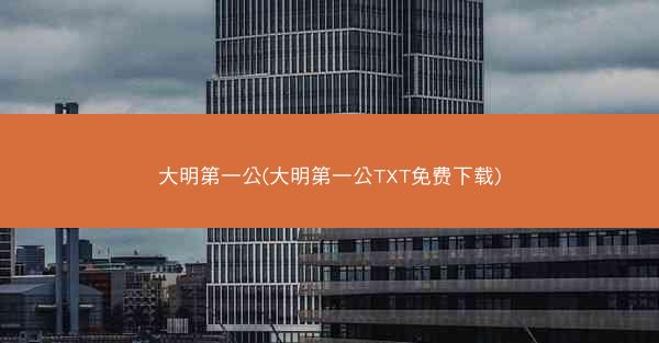 大明第一公(大明第一公TXT免费下载)