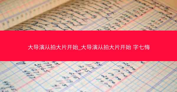 大导演从拍大片开始_大导演从拍大片开始 字七悔