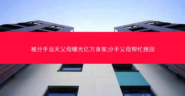 被分手当天父母曝光亿万身家;分手父母帮忙挽回
